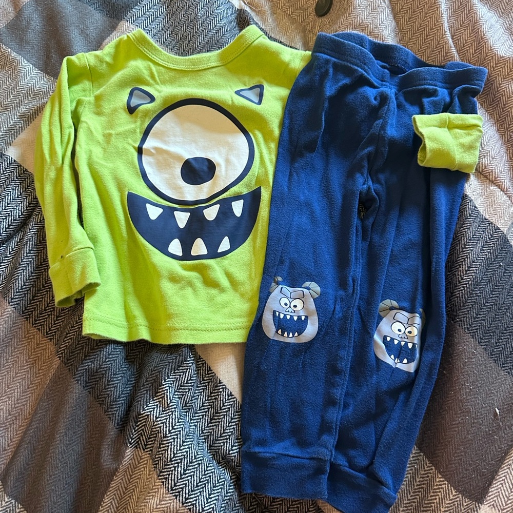 GAP Kids Pajamas - Green and Blue Monster Design